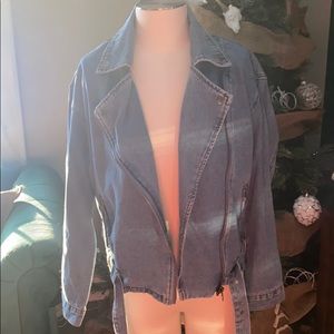 Moto style denim jacket